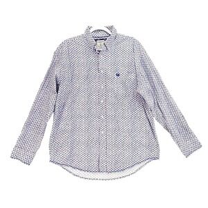 Panhandle Rough Stock Button Up Shirt Mens Sz Large Red White Blue